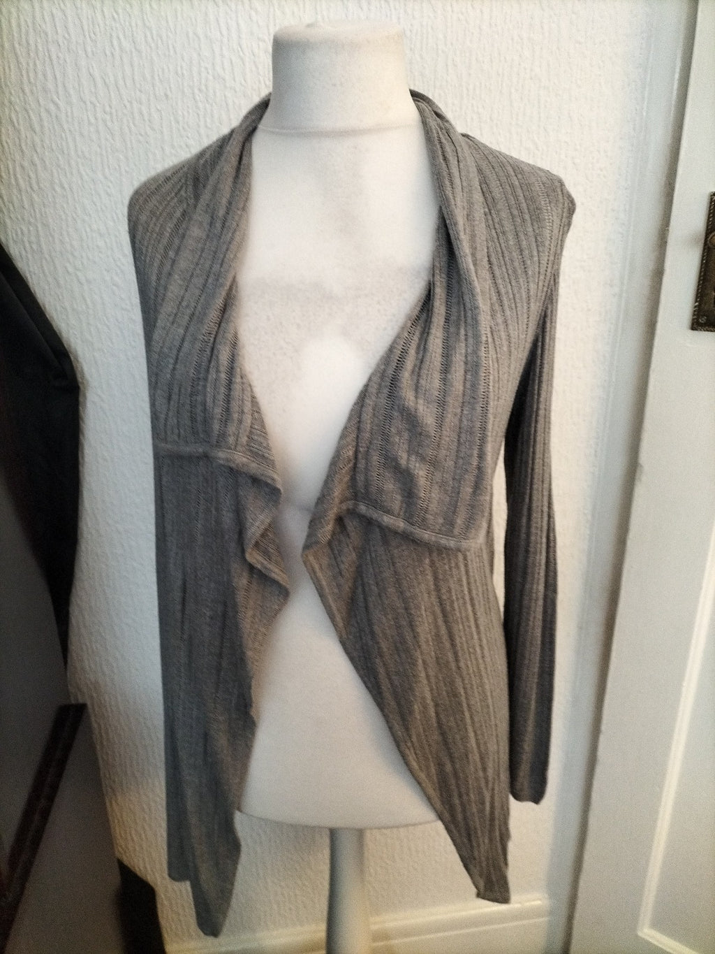 Ladies Per Una Size 10 Silver Grey Long Sleeved Cardigan
