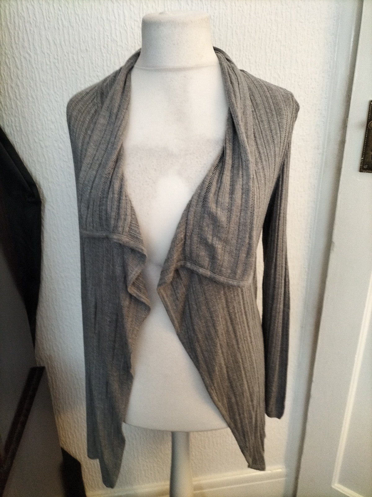 Ladies Per Una Size 10 Silver Grey Long Sleeved Cardigan