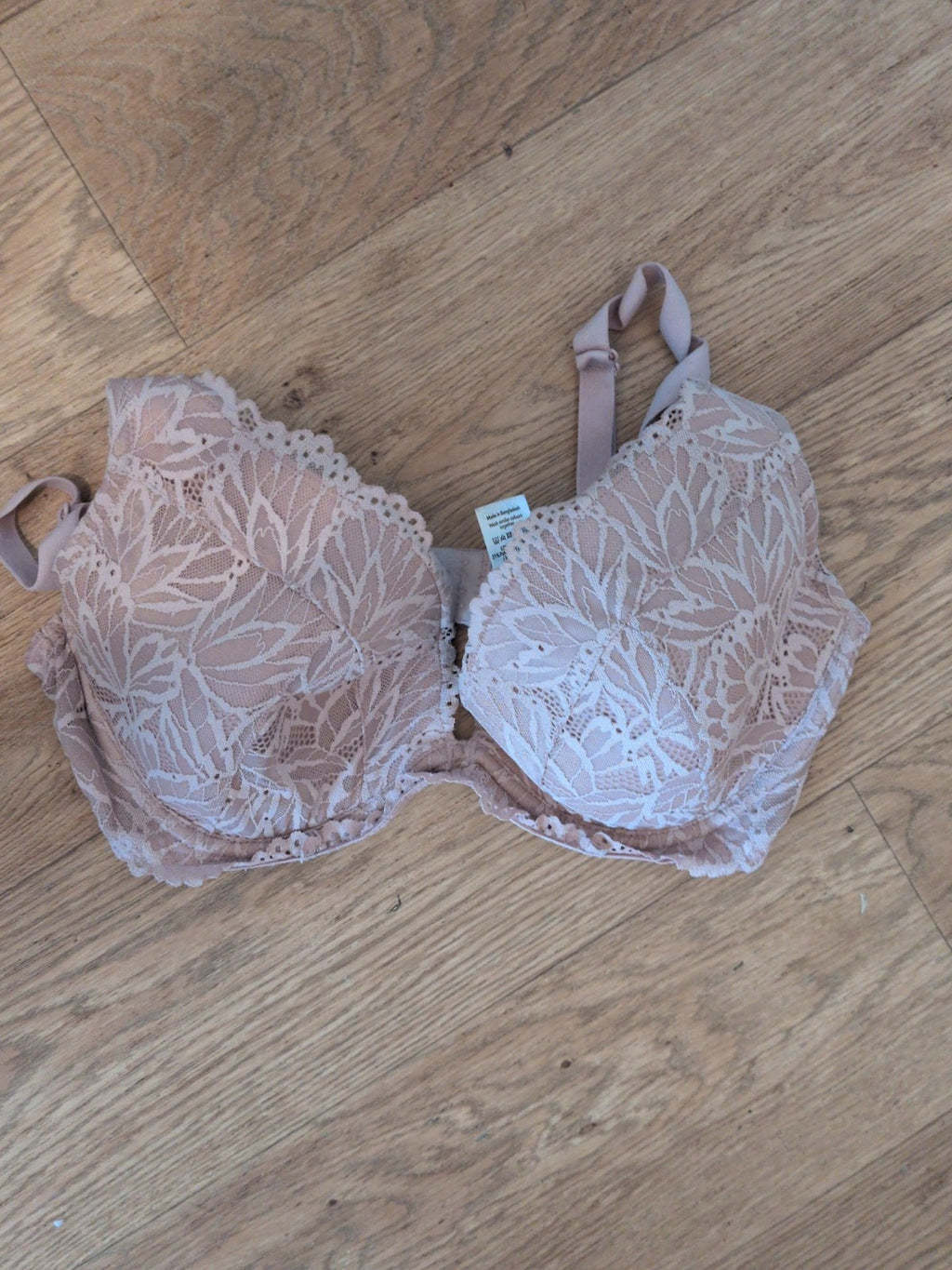 George 34dd Pink Padded And Wired Floral Bra