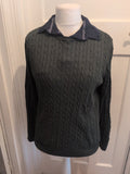 Lincoln Medium Green Collared Long Sleeve Jumper