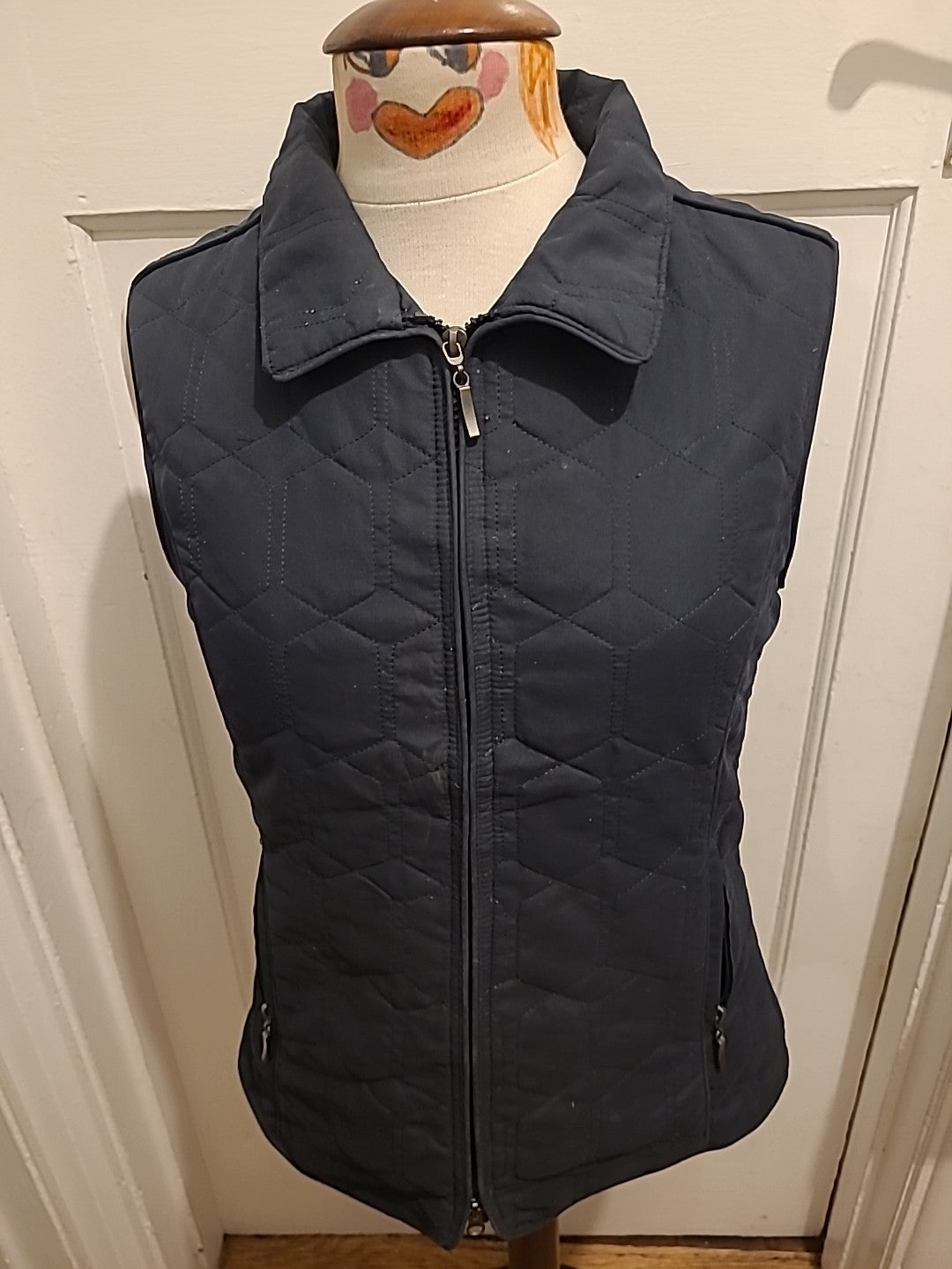 Ladies Grenourville Size Small Navy Sleeveless Jacket
