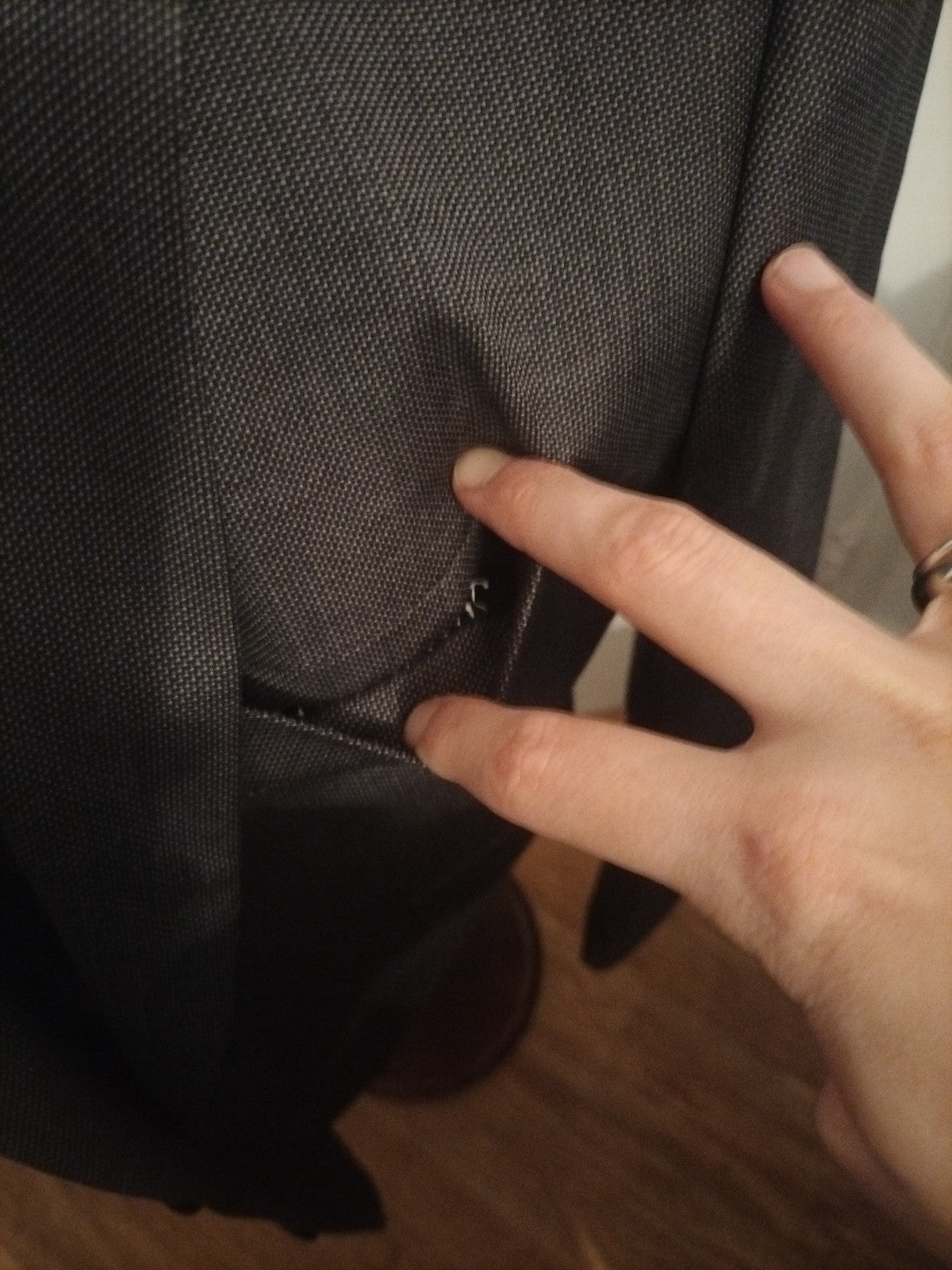 Mens Marks And Spencer Size 40M Grey Lined Padded Blazer/Jacket