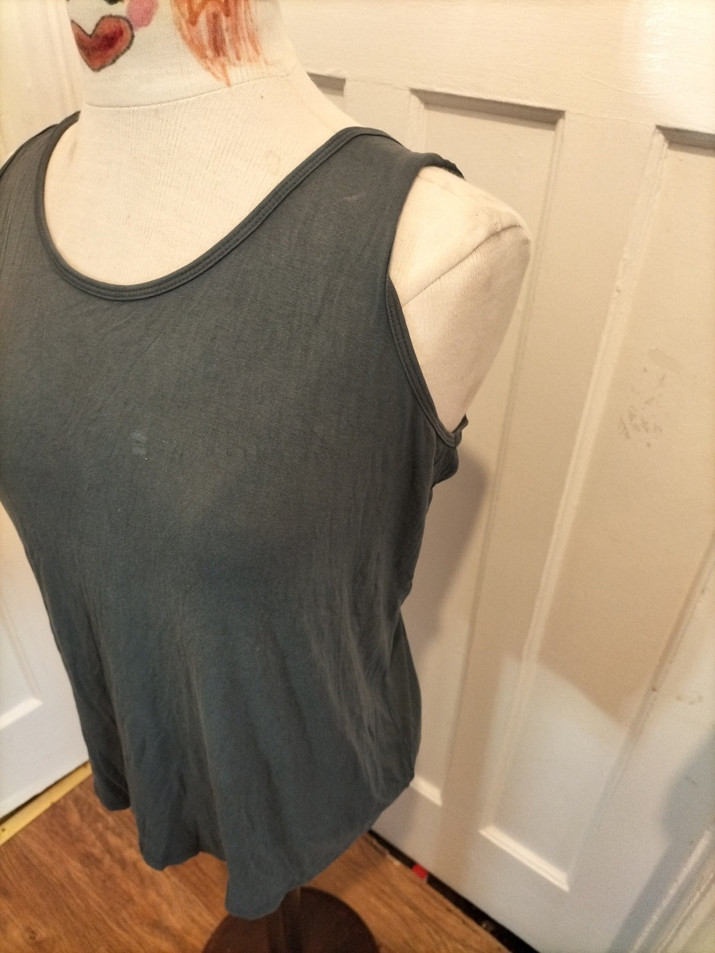 Ladies New Look Size 14 Grey Strappy Back Detail Top