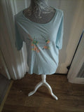 Ladies Tu Size 12 Pale Blue Short Sleeved Pyjama Top