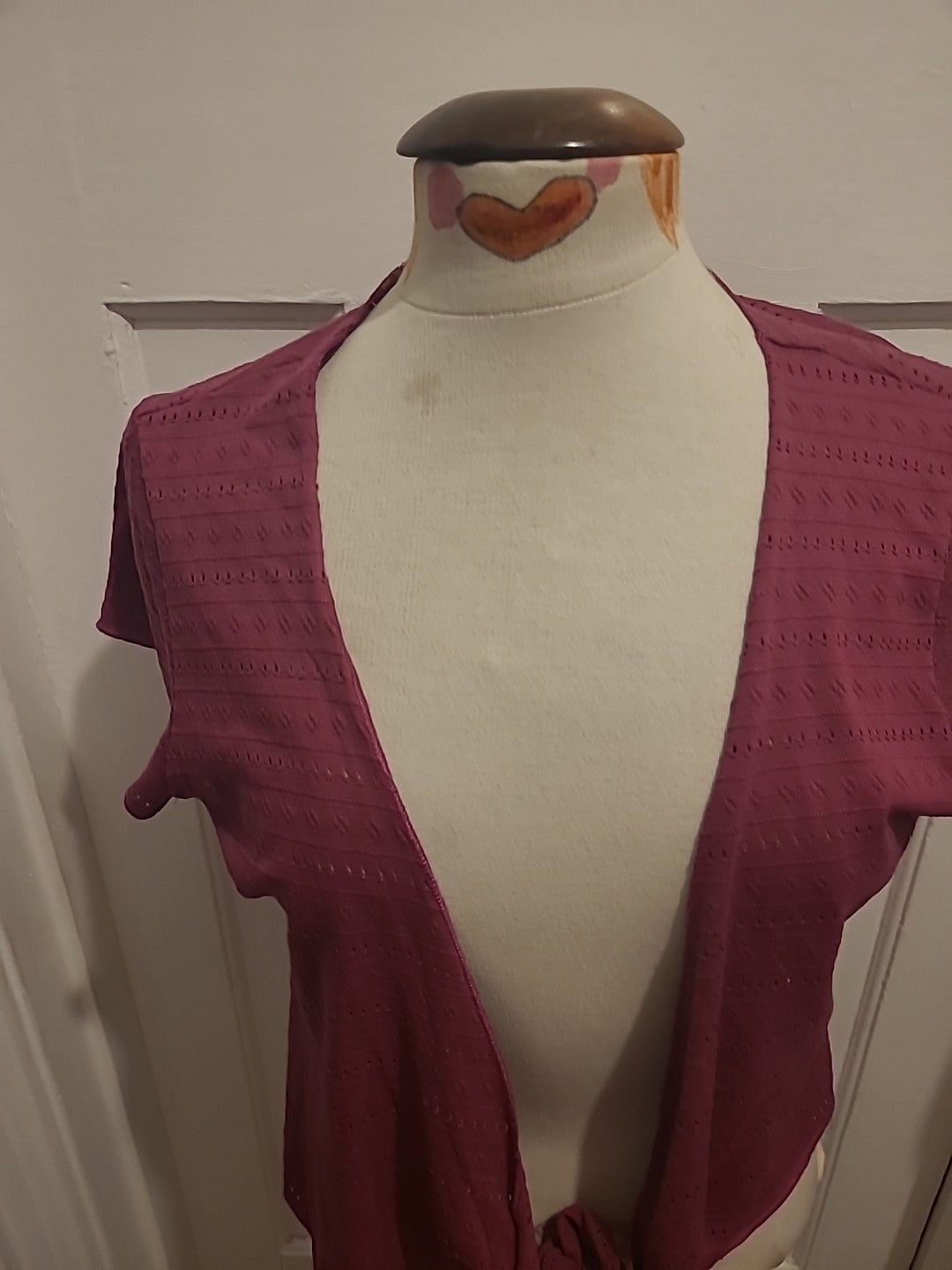 Ladies Per Una Size 16 Purple Short Sleeved V Neck Blouse