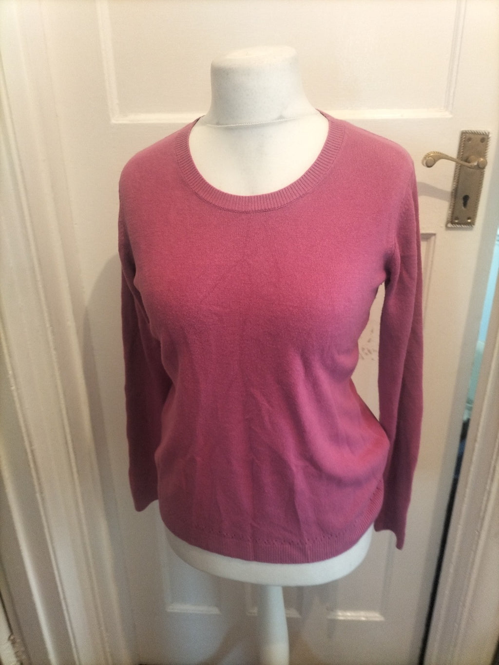 Ladies Papaya Classic Size M Pink Long Sleeve Lightweight Jumper