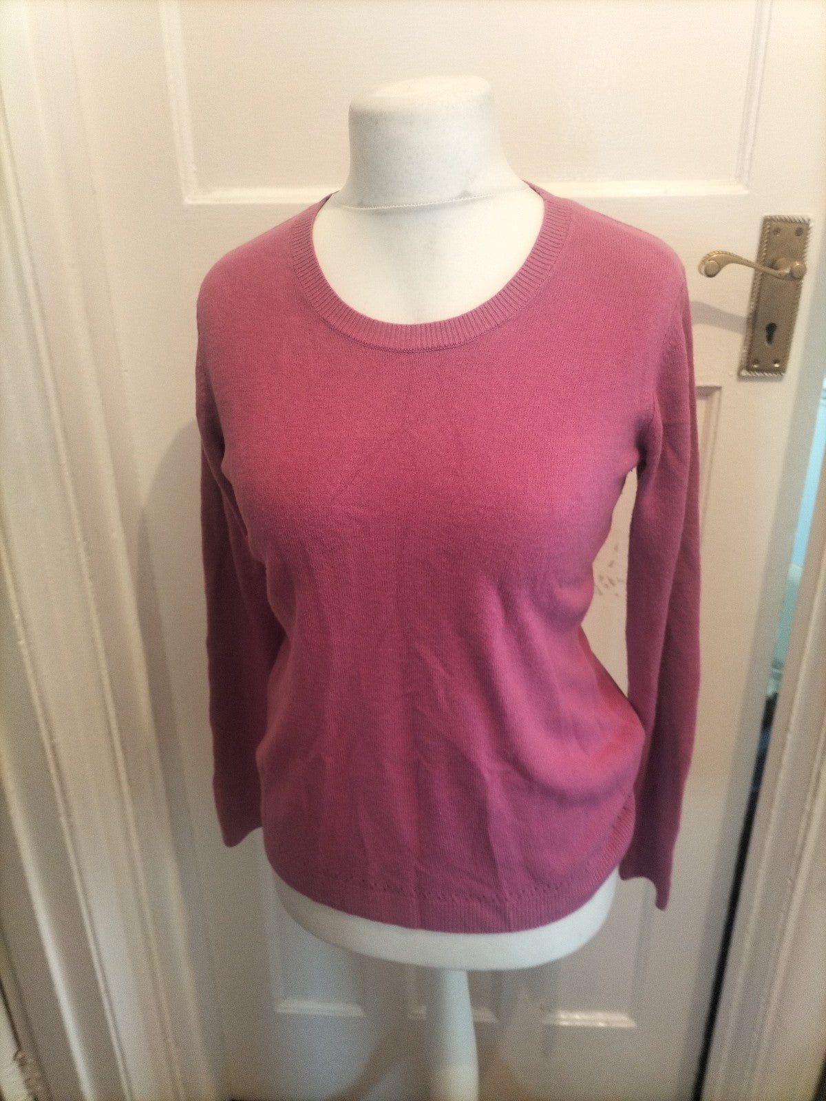 Ladies Papaya Classic Size M Pink Long Sleeve Lightweight Jumper