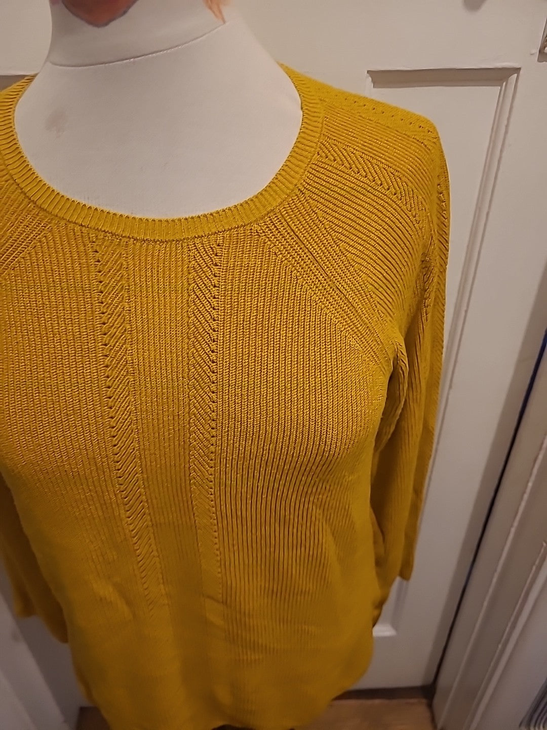 Ladies Per Una Size 12 Dark Gold Long Sleeved Heavy Blouse