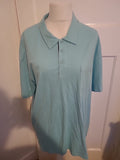 Mens Atlas For Men Size 2XL Aqua Short Sleeved Polo