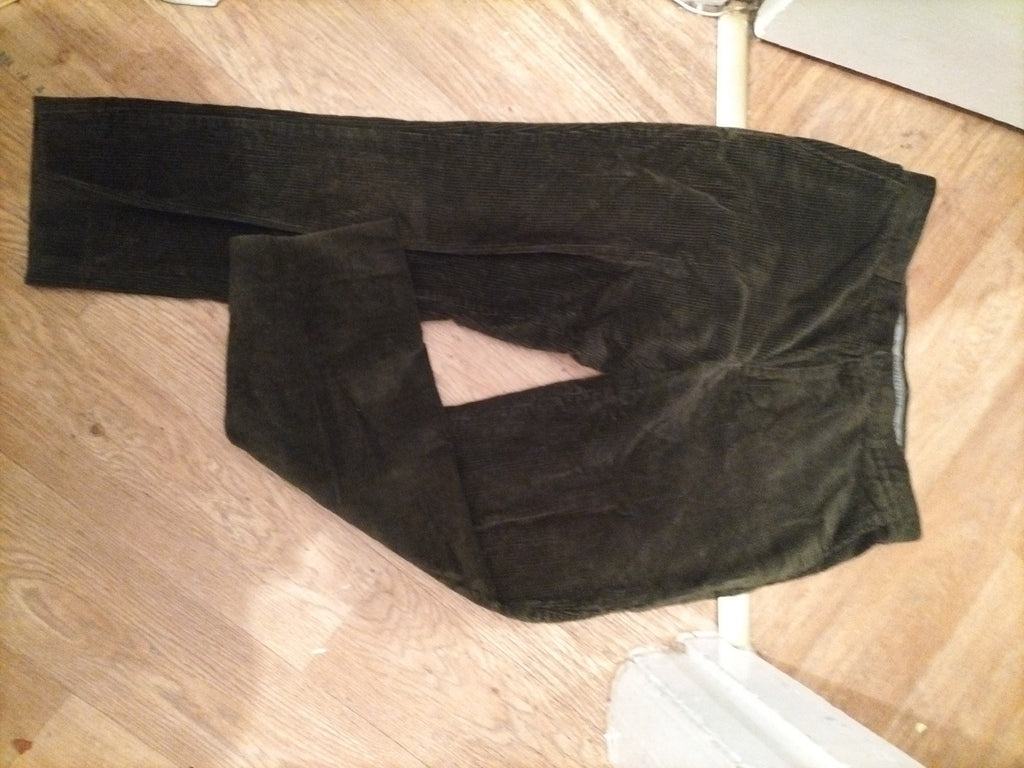Mens Country style Size 34/29 Dark Green Coderoy Trousers