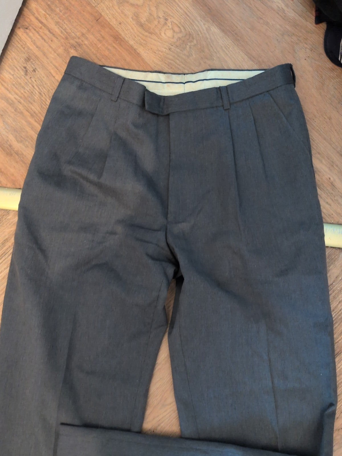 The Label 34 Long Grey Smart Trousers