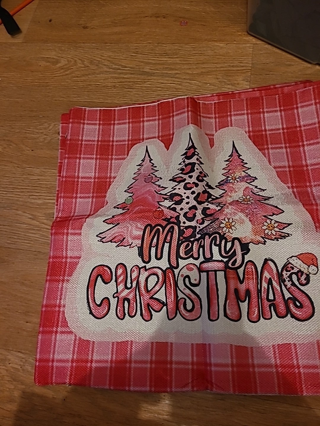 Brand New Christman Cushion Covers Pink Amd White Trees Set Of 3