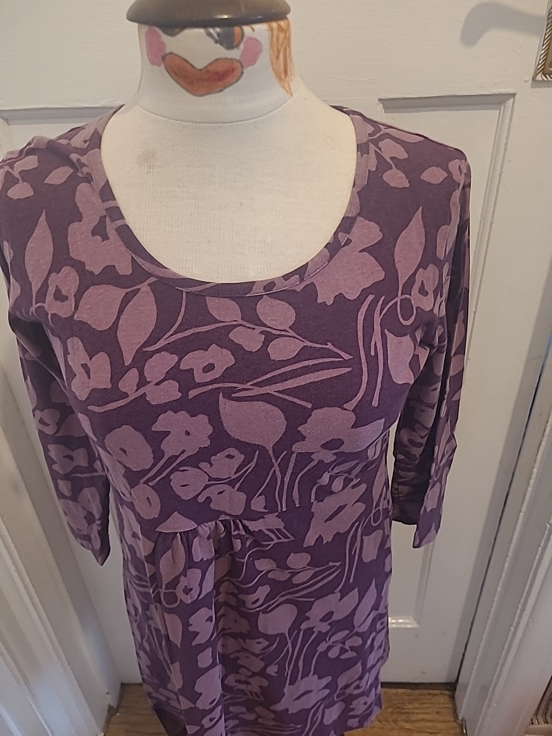 Ladies Adini Size Small 2 Tone Purple Long Sleeved Dress