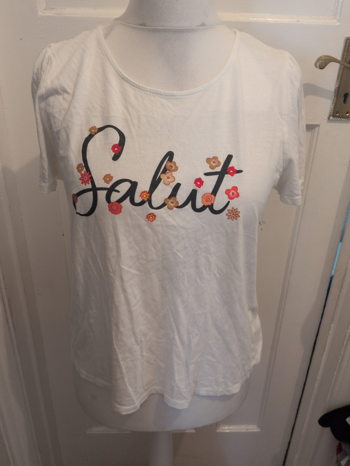 Tu 14 White "Salut" Short Sleeve T-shirt