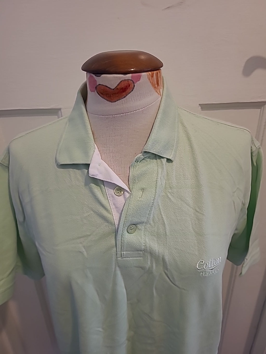 Mens Cotton Traders Size M Pale Mint Short Sleeved Polo