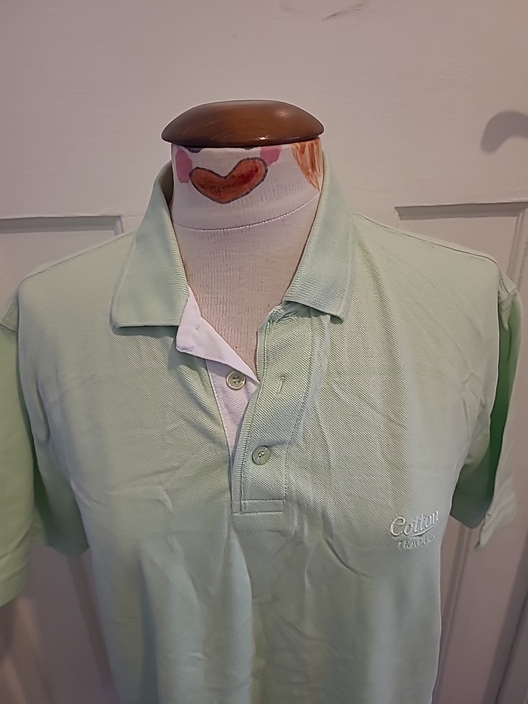 Mens Cotton Traders Size M Pale Mint Short Sleeved Polo