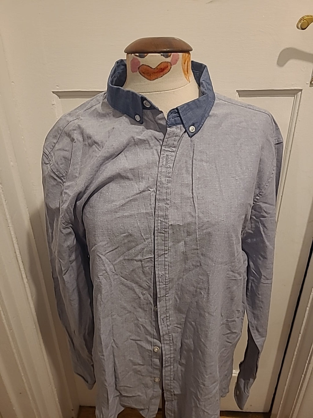 Mens New Look Size 2XL Grey Long Sleeved Shirt