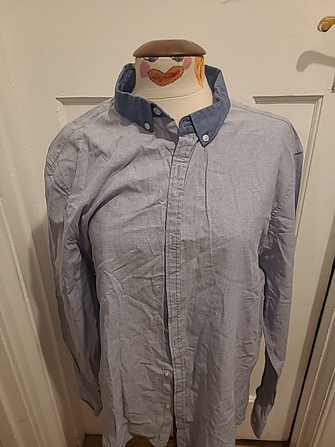 Mens New Look Size 2XL Grey Long Sleeved Shirt