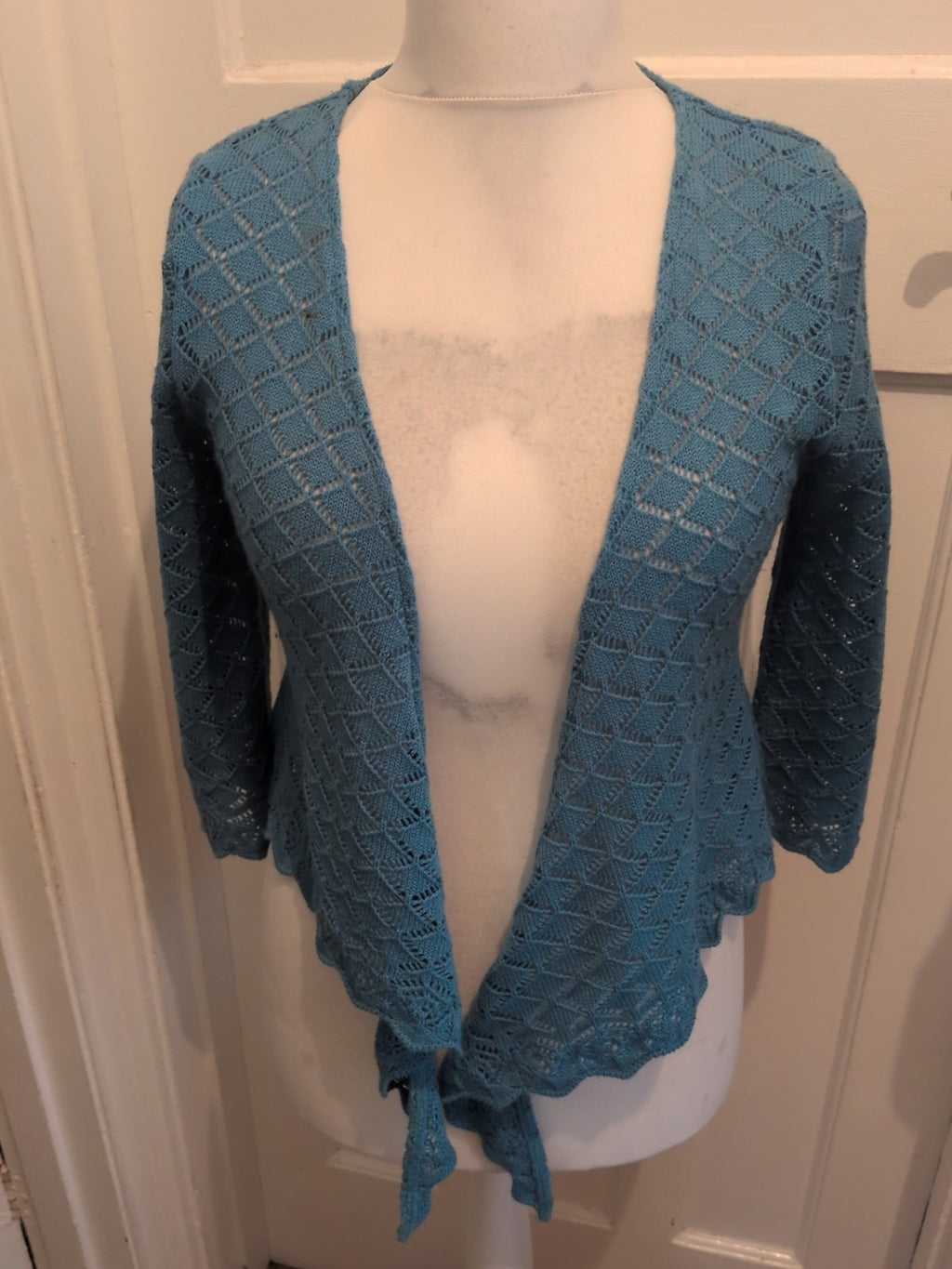 M&Co Medium Turquoise Front Tie Blouse