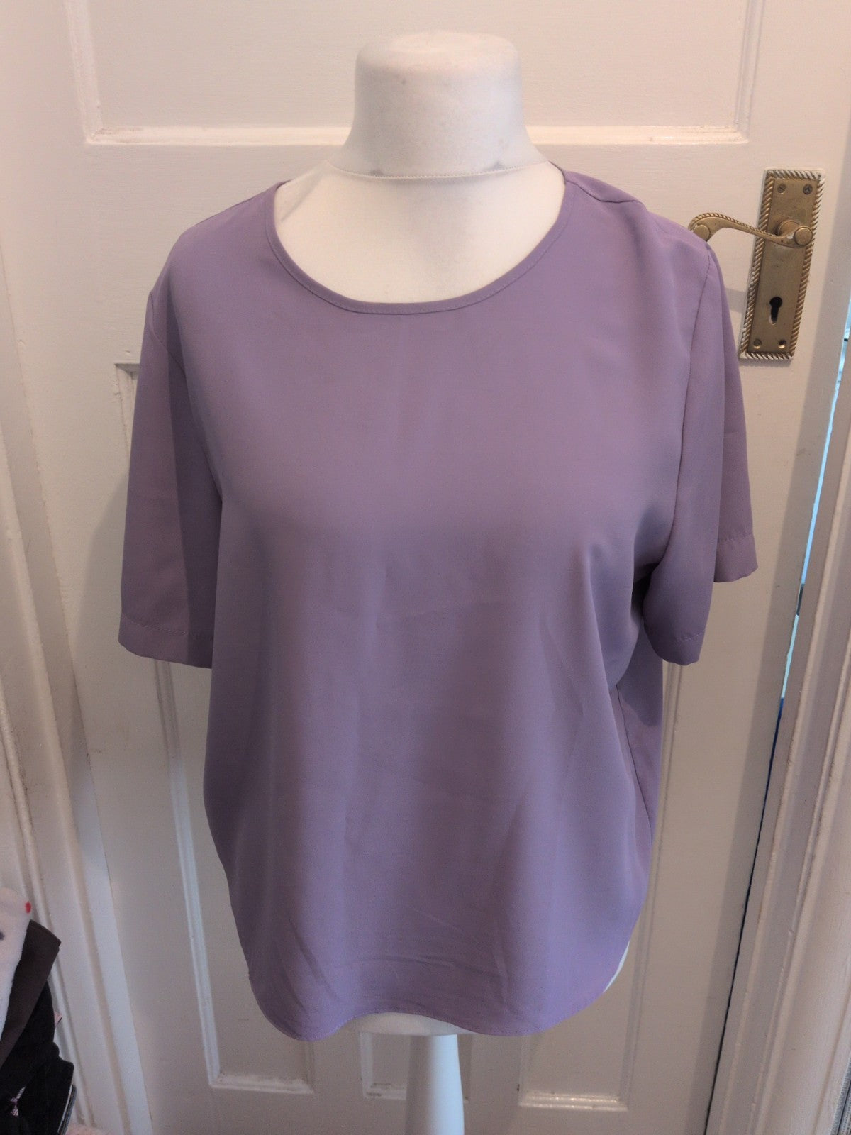 First Avenue 18 Lilac Short Sleeve Blouse