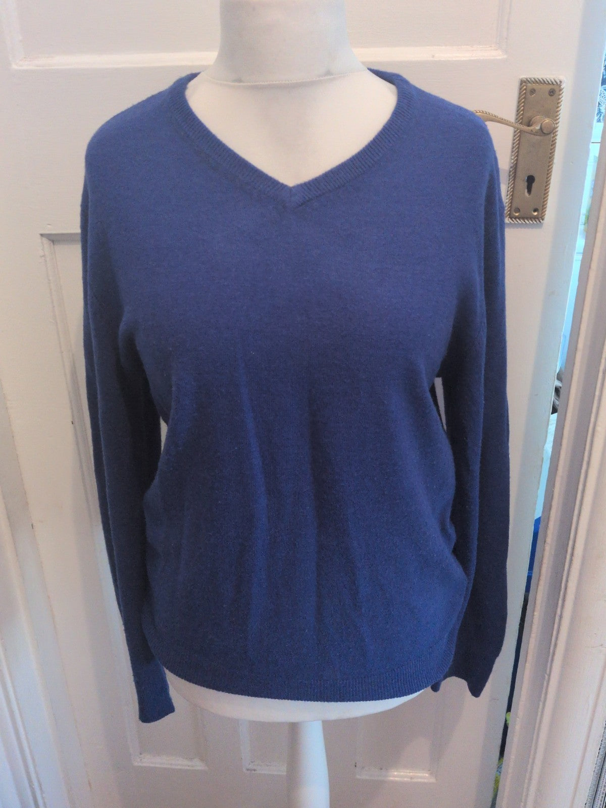 Peacocks Medium Deep Blue Ultra Soft V Neck Jumper