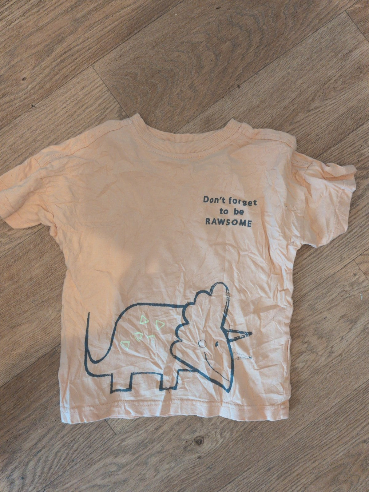 George 2-3 Years Peach Print Short Sleeve T-shirt