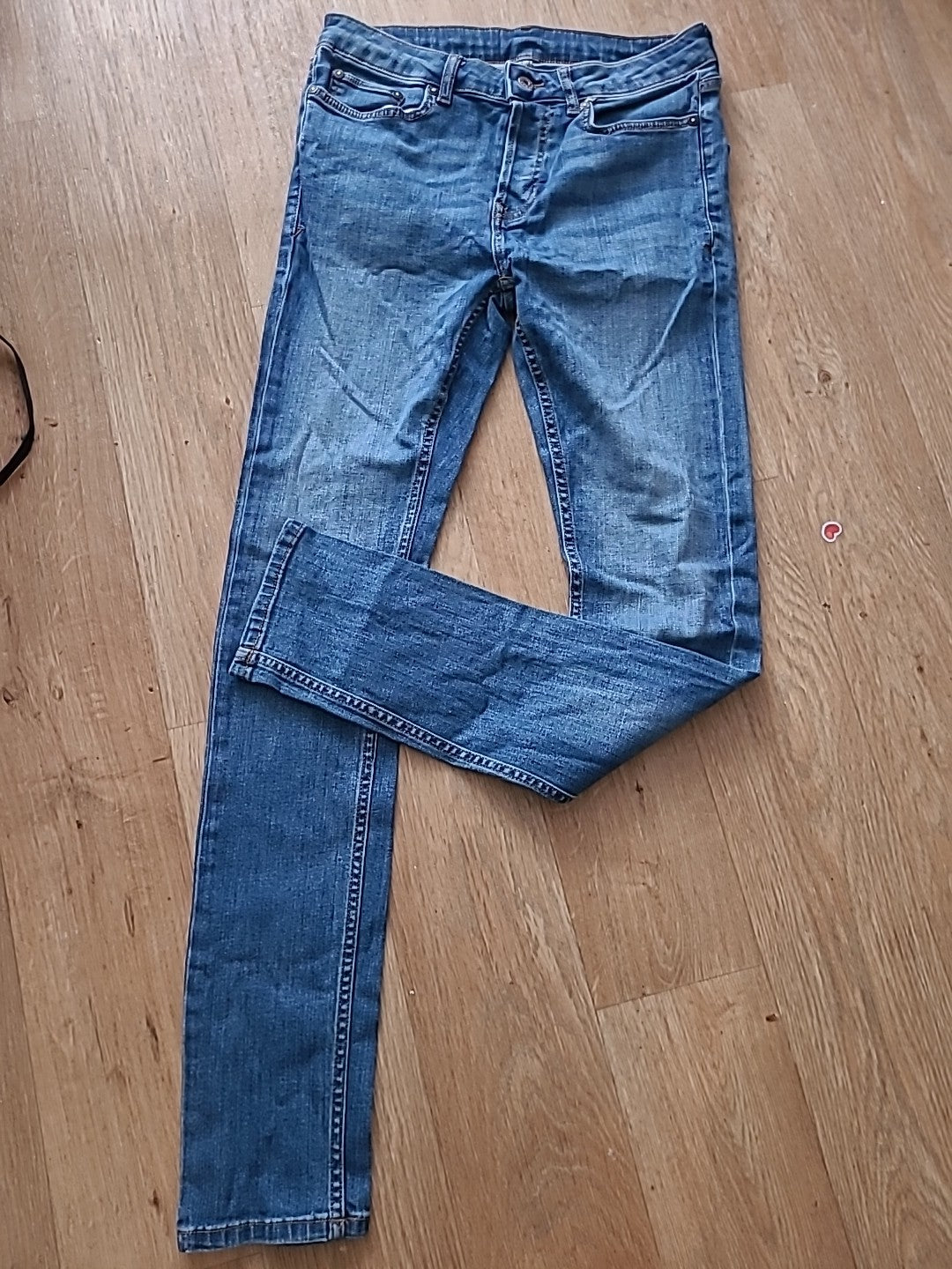 Mens Top Man Size 30in Waist Inside 46l Blue Denim Jeans