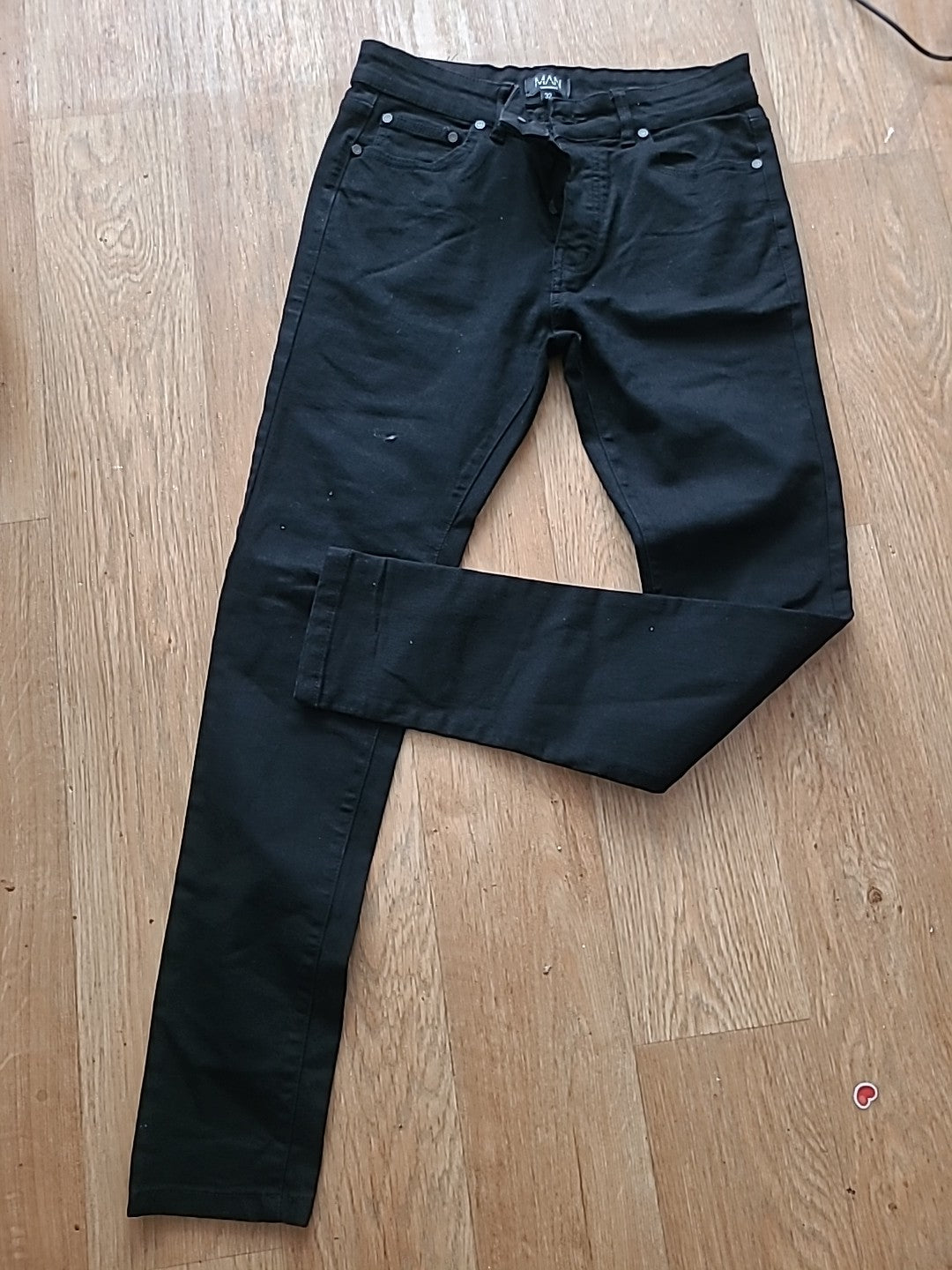 Mens Boohoo Man Size 32" Black Skinny Jeans