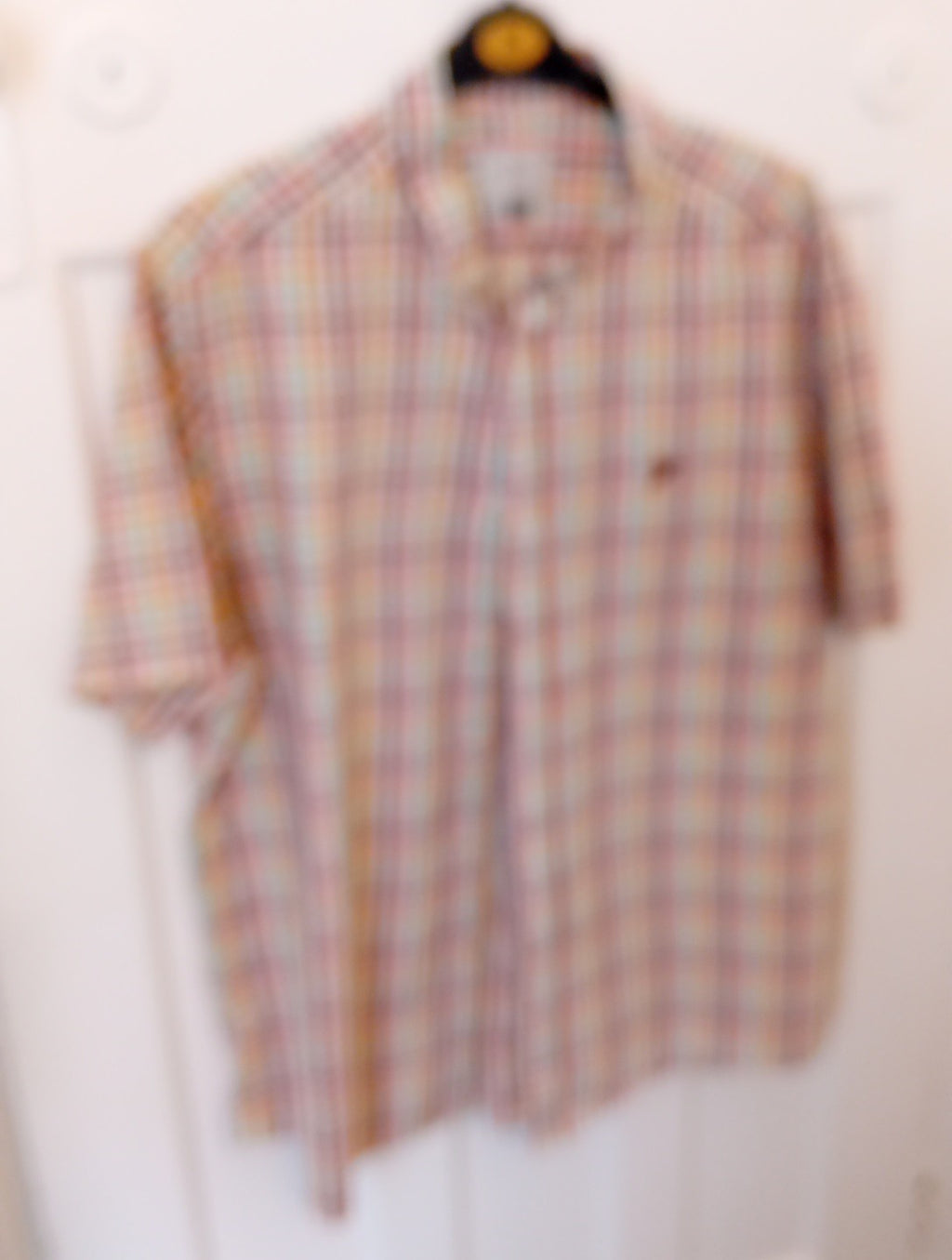 Mens Check Shirt George Size XL Brown/ Orange