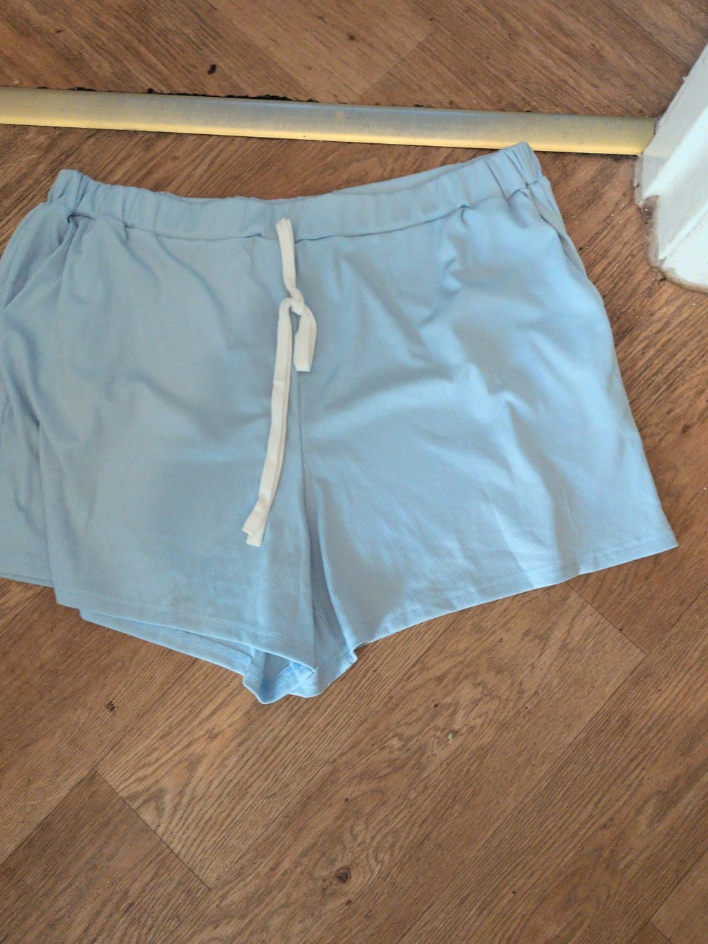 Shein Curve 4XL Pale Blue Elasticated Shorts With Drawstring