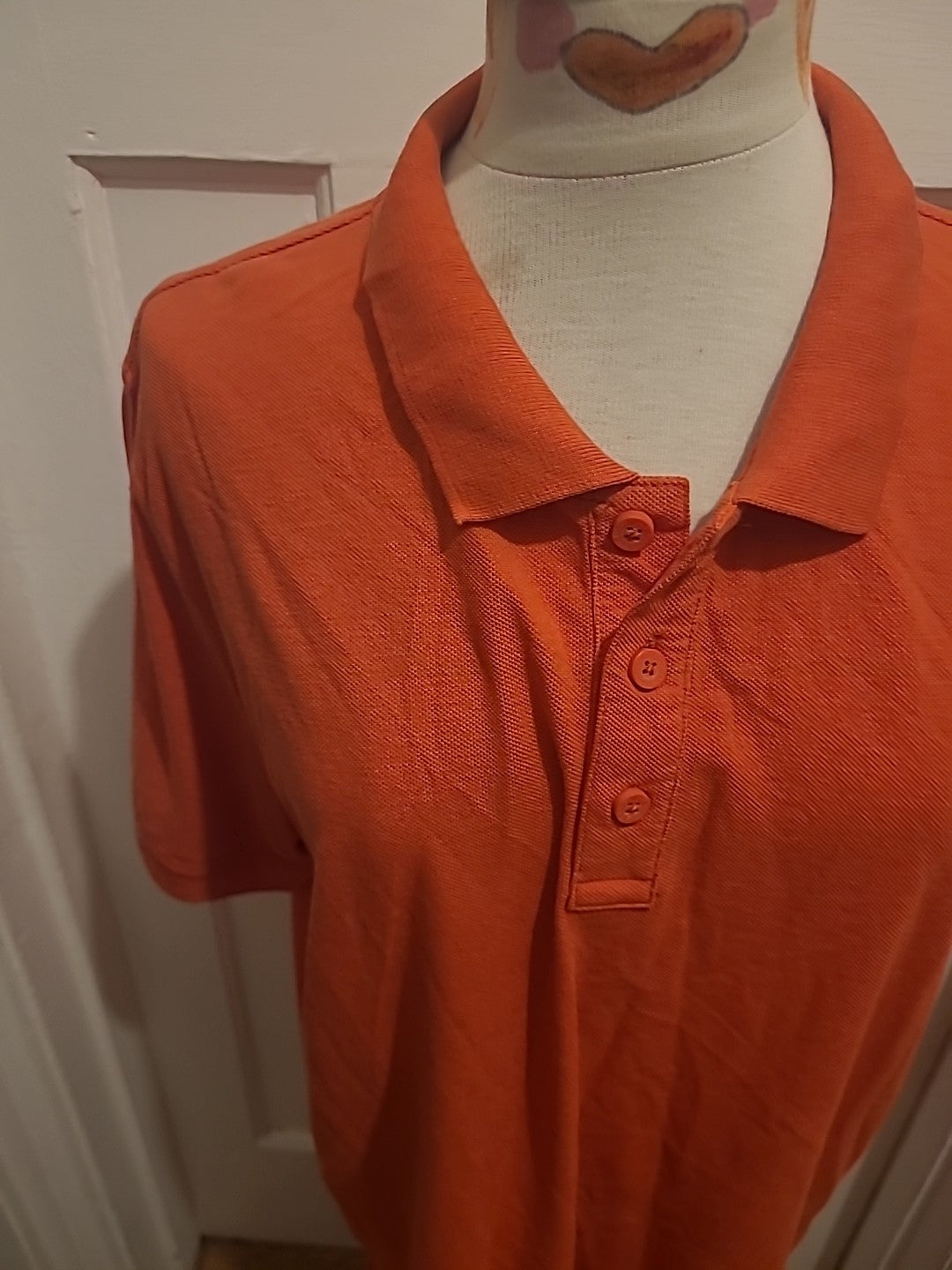 Mens Easy Size XL Orange Short Sleeved Polo