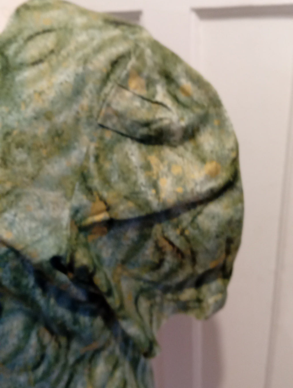 Ladies Size Medium Green Toned Short Sleeved Buttoned Blouse