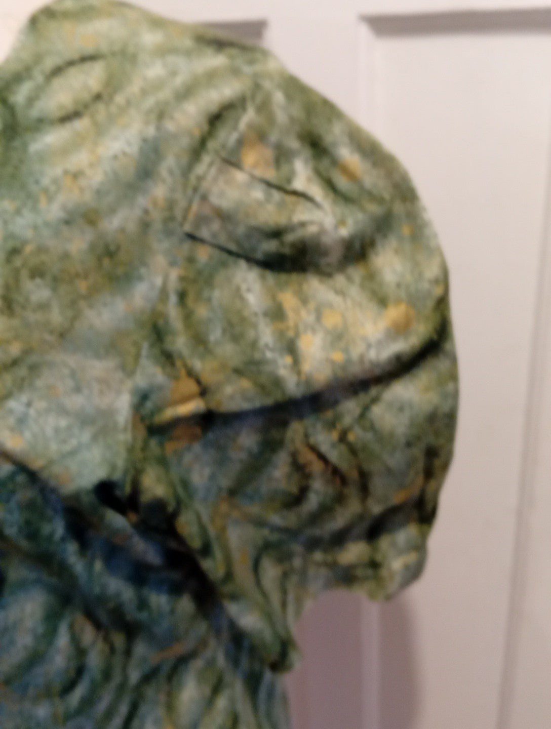 Ladies Size Medium Green Toned Short Sleeved Buttoned Blouse