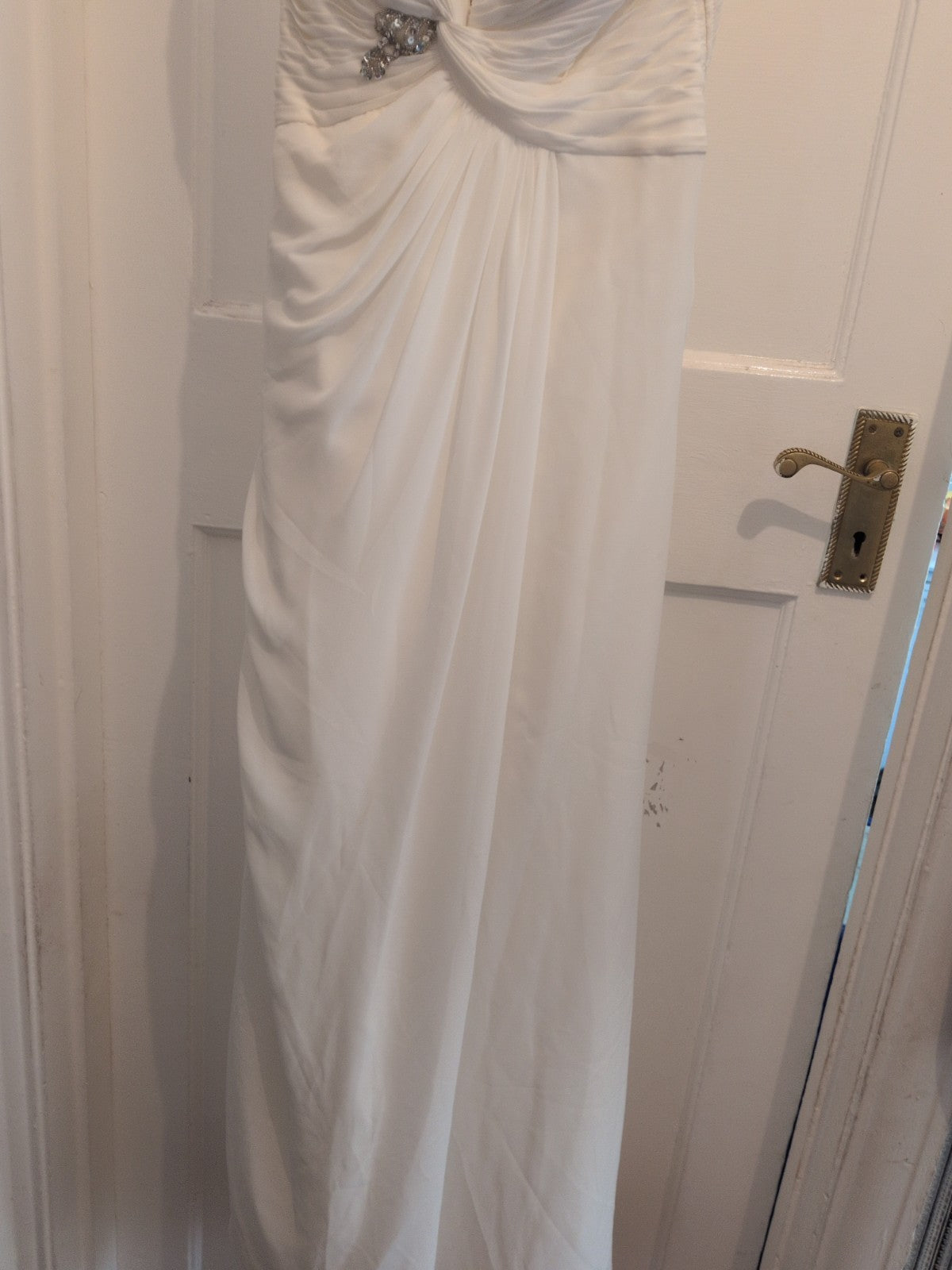 Dusk 12 White Lined Padded Bust Sleeveless Dress