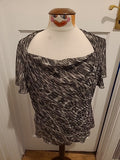Ladies Marks And Spencer Size 14 Mink Mix Short Sleeved Blouse