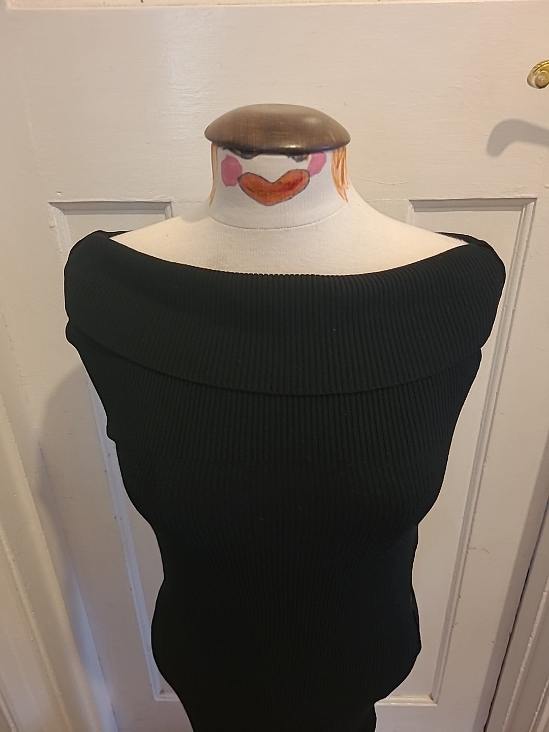 Ladies Black Bodycon Dress Size 10/12 Stretchy