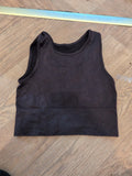 Primark Workout 10-12 Dark Brown Sports Top