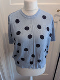 Marks And Spencer 18 Blue And Magy Spot Short Sleeve Top/Jumper