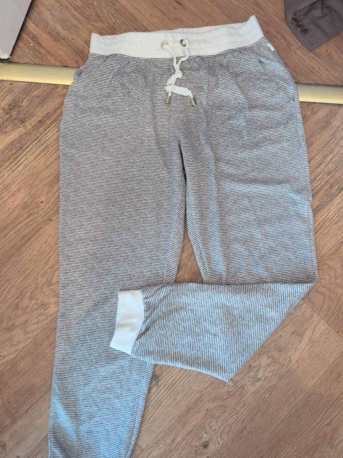 George 12-14 Grey And White Striped Pyjama Bottoms