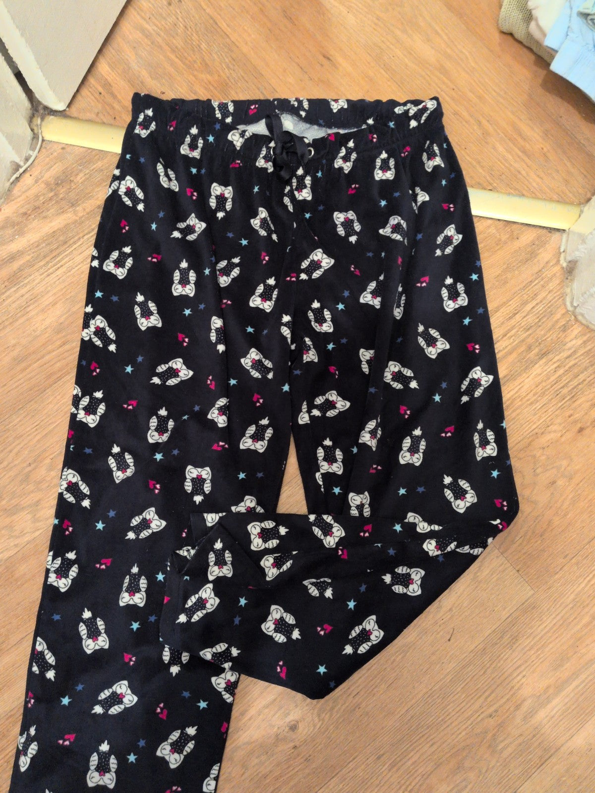 XL Black Owl Elasticated Pyjama Bottoms