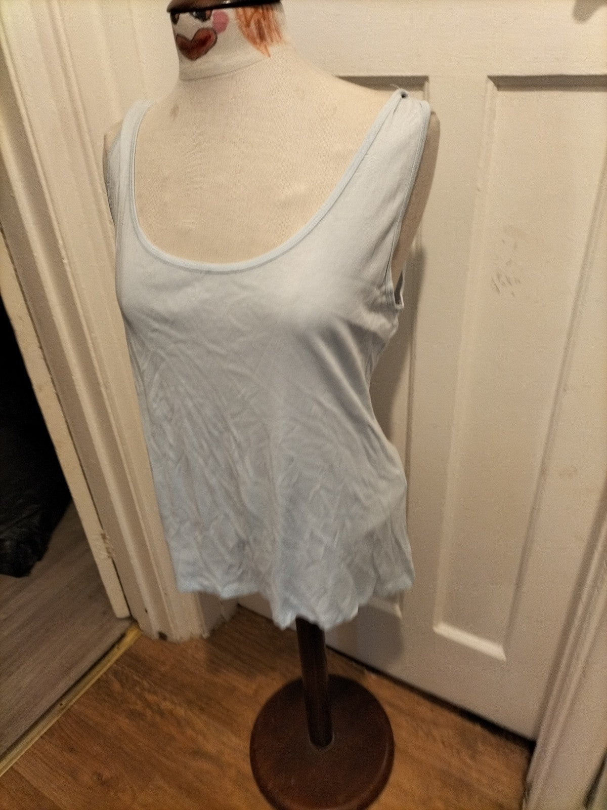 Ladies Peacocks Size 22 Pale Blue Sleeveless Vest Tank Top