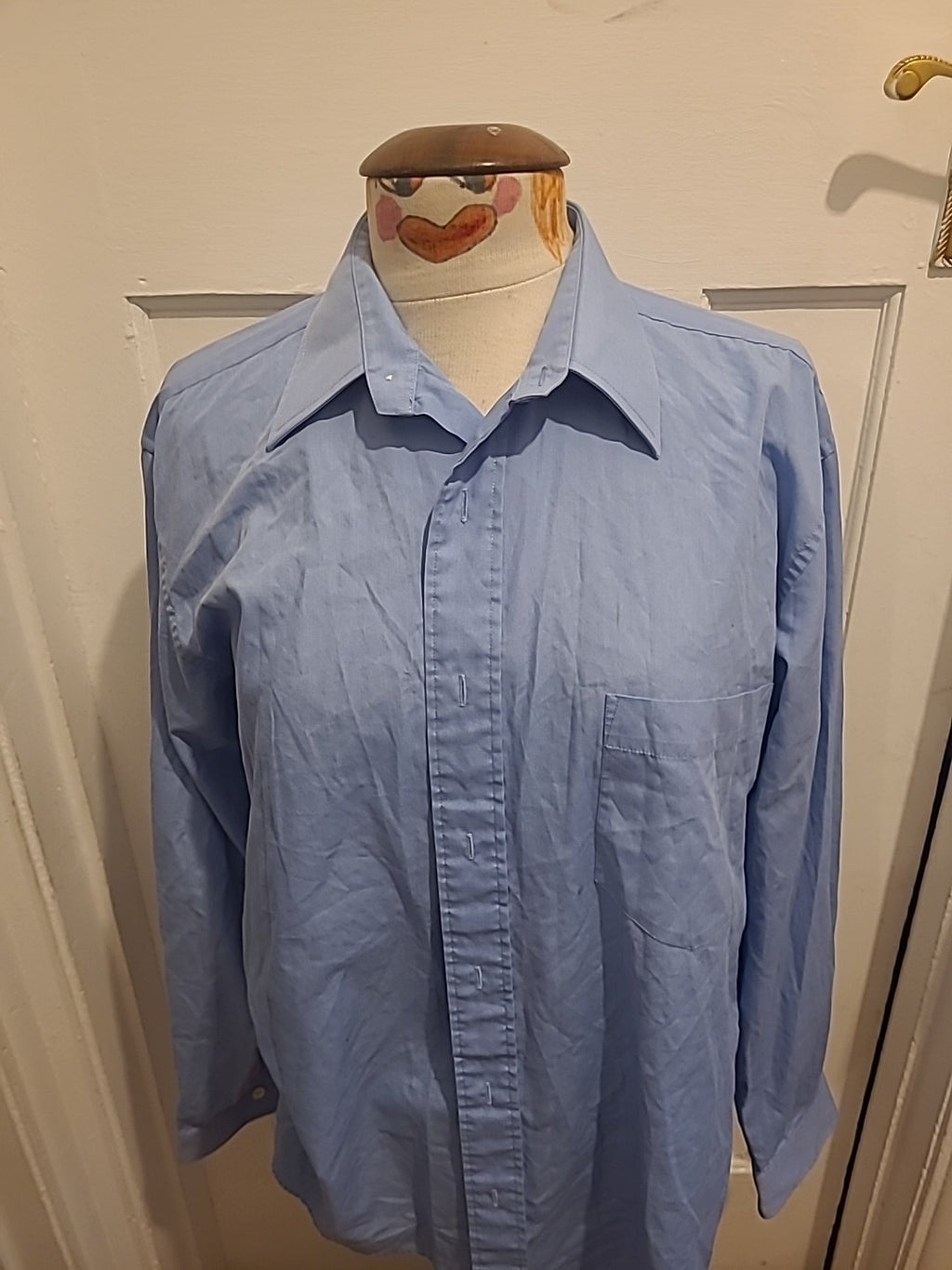Mens Ciro Citterio Size 15.5 Collar Blue Long Sleeved Shirt