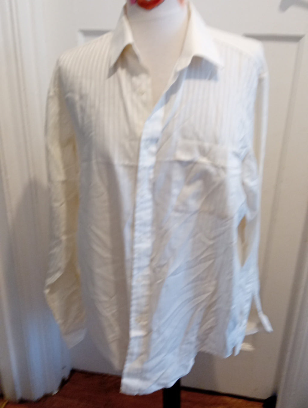Mens St Michael Size 16.5" Ivory Patterned Formal Dress Shirt