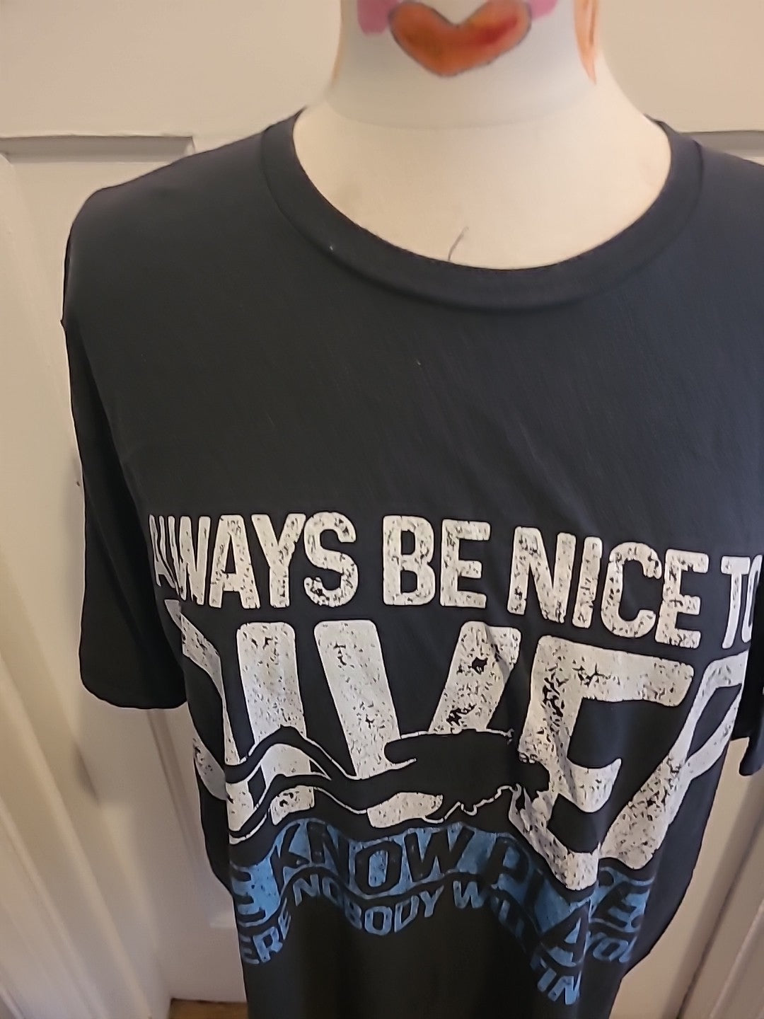 Mens Gildan Size XL Black With Slogan Short Sleeved Tshirt