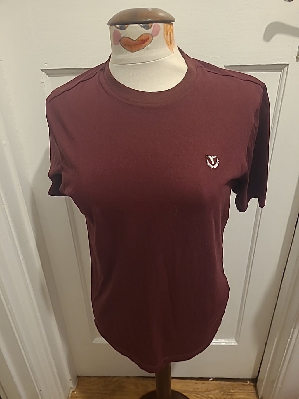 Mens Studio Size Small Burgundy Short Sleeved Pyjama Top