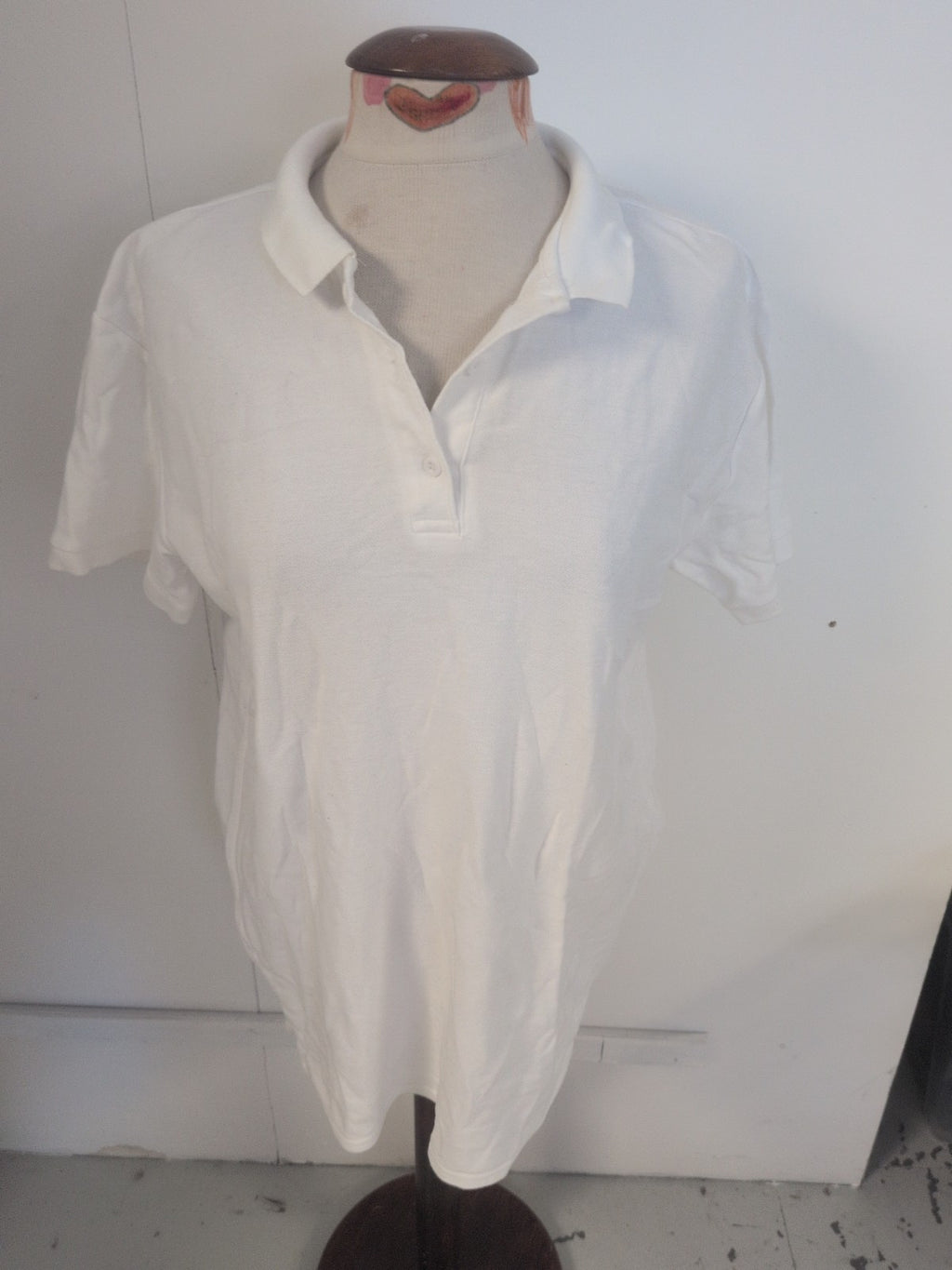 Gildan 2XL White Short Sleeve Polo Shirt Premium Cotton
