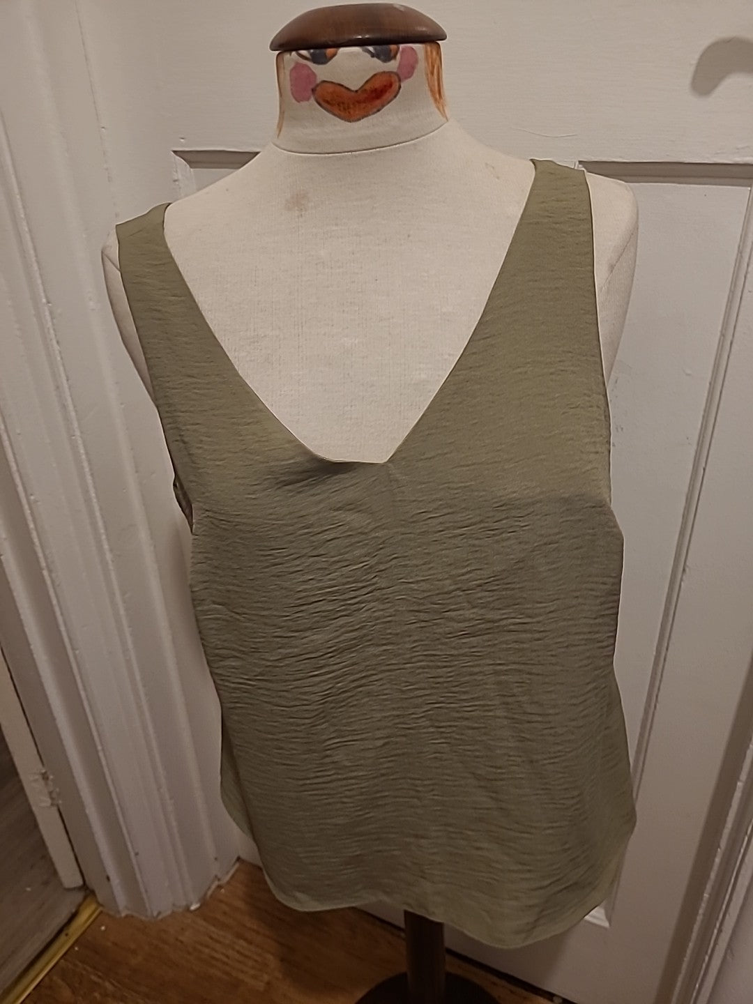 Ladies George Size 14 Khaki Sleeveless Vest Tank Tshirt