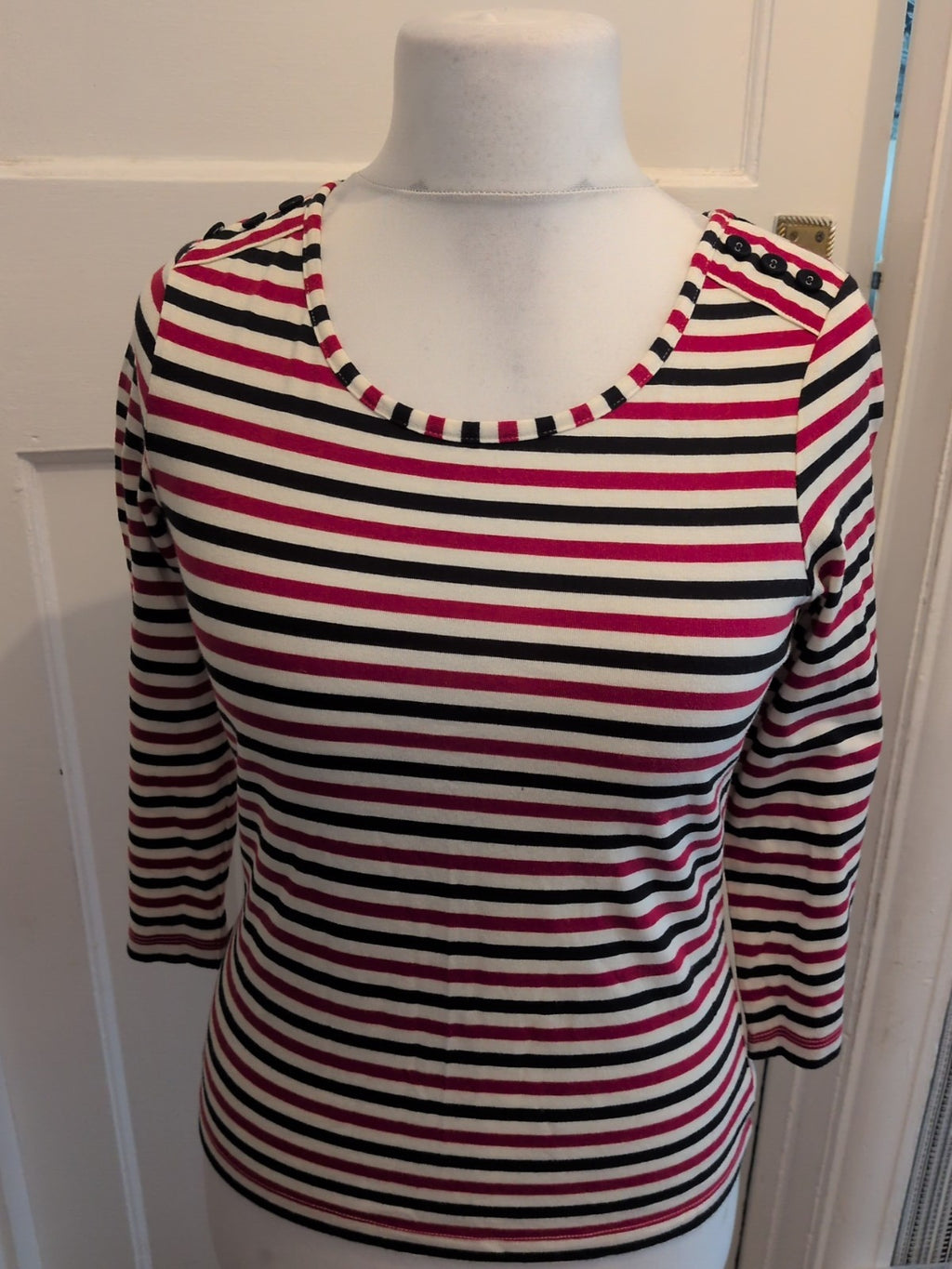 CC Small Red/Black/White Stripe Long Sleeve T-shirt