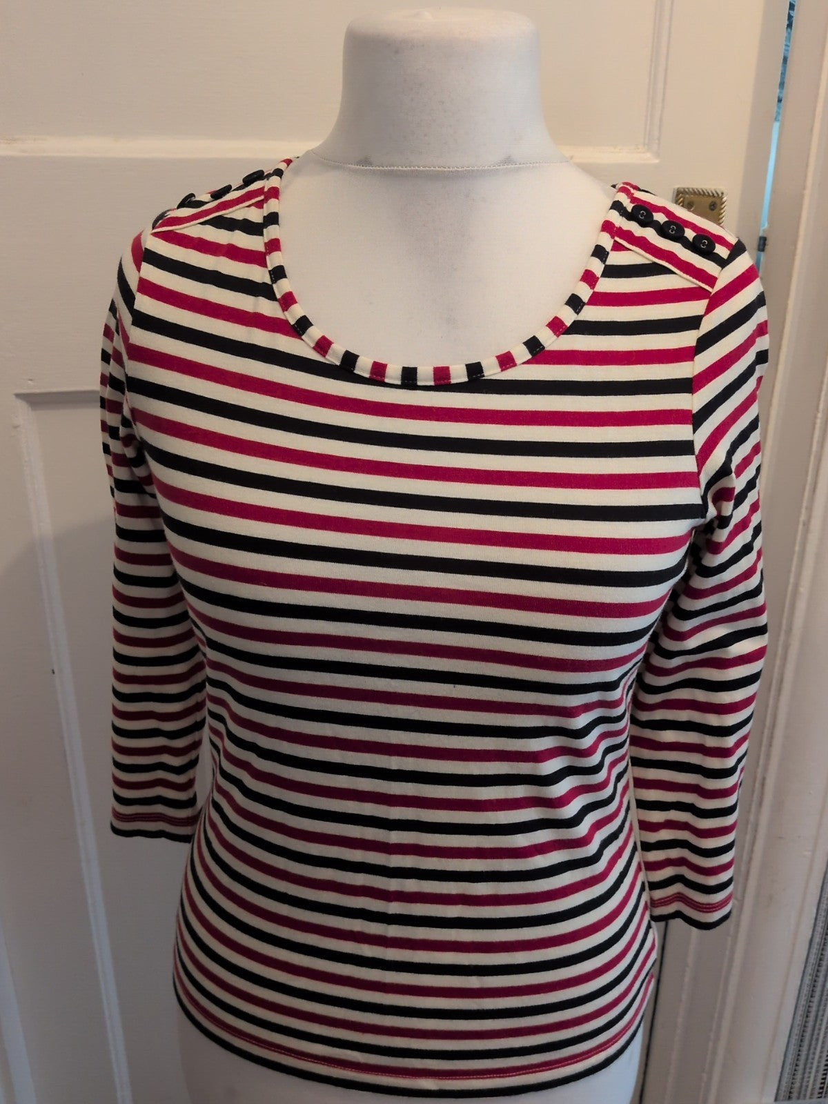 CC Small Red/Black/White Stripe Long Sleeve T-shirt