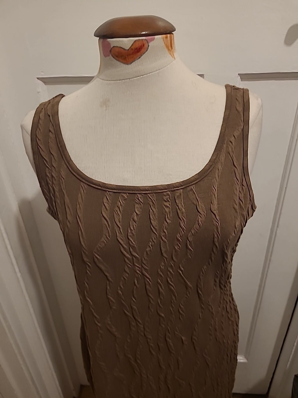 Ladies Size XL Brown Patterned Sleeveless Dress